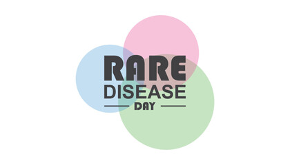 February is Rare Disease Day. Vector template Design for banner, greeting card, poster, prints, social media post ,flyer , T shirt with background.
