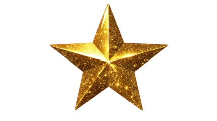 golden star isolated on white background
