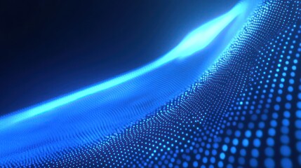 Abstract Blue Dotted Wave