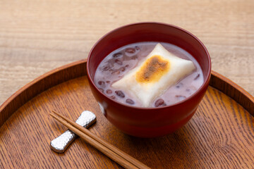 角餅のミルクぜんざい