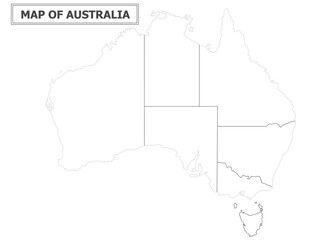 Australian Countries Geography Political map. Political map of country with capital, province or state capital, major cities and town.