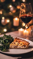 A Delicious Slice of Quiche Lorraine with a Side Salad