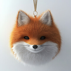 Fototapeta premium Festive fox Christmas ornament collection round plush design fox face holiday decoration woodland festive artistry furry plush storytelling surreal gift greeting invitation card present wish cartoon