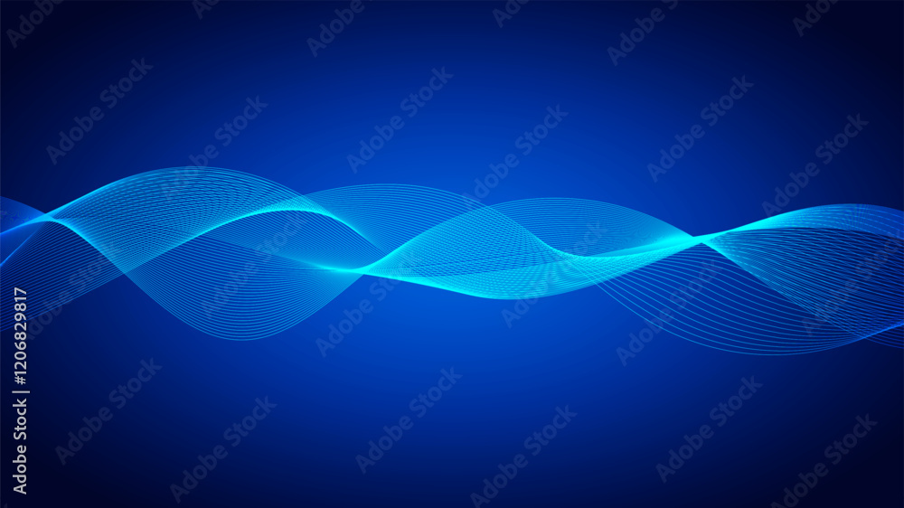 Aufkleber geometric curved lines in gradient forming dynamic futuristic abstract flow patterns