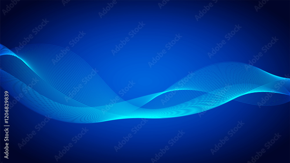 Aufkleber geometric curved lines in gradient forming dynamic futuristic abstract flow patterns