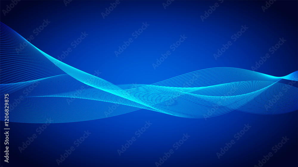 Aufkleber geometric curved lines in gradient forming dynamic futuristic abstract flow patterns