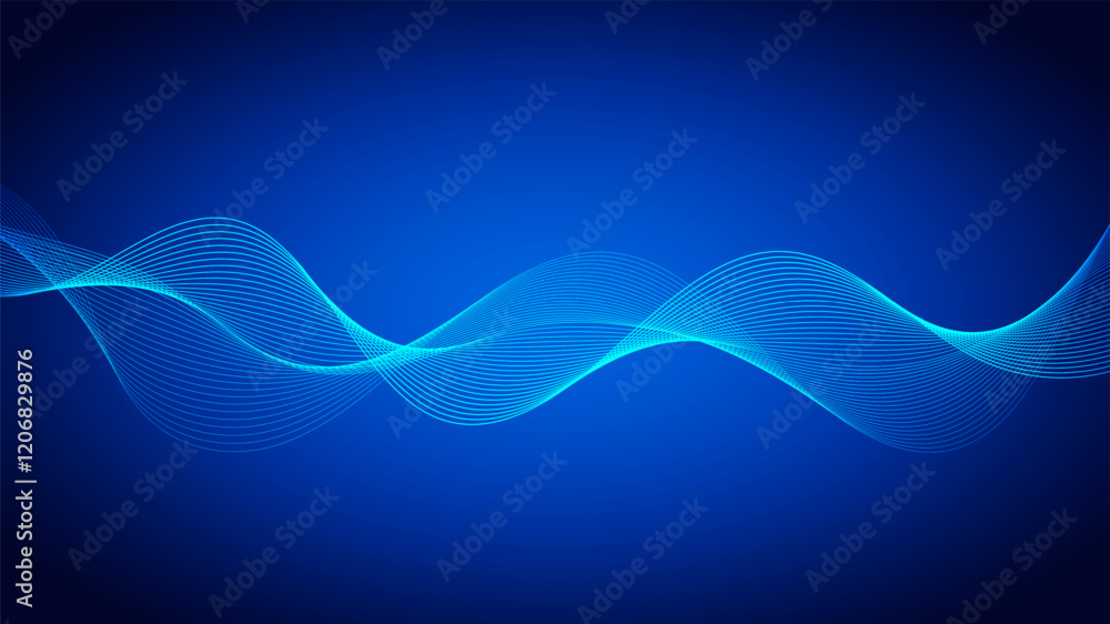 Aufkleber geometric curved lines in gradient forming dynamic futuristic abstract flow patterns