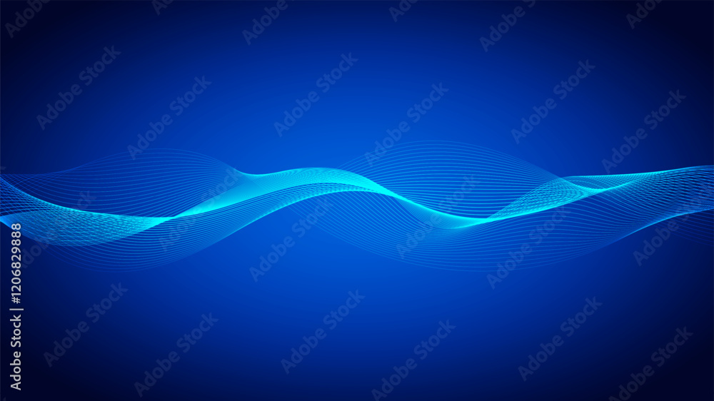 Leinwandbilder geometric curved lines in gradient forming dynamic futuristic abstract flow patterns