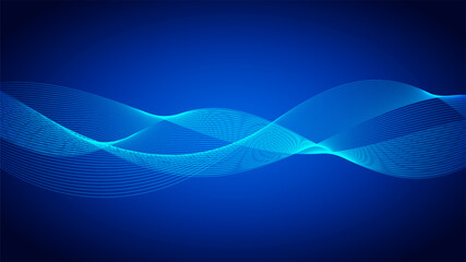 Geometric curved lines in gradient forming dynamic futuristic abstract flow patterns
