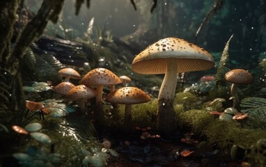 Fototapeta premium Enchanted Forest Mushrooms