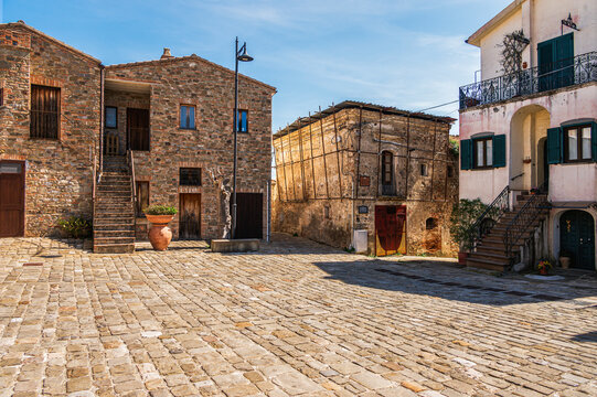 views of the village of Aliano, Matera province, Basilicata, Italy