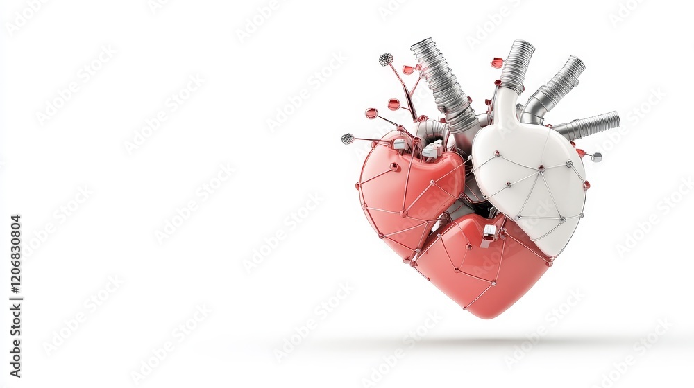 Aufkleber abstract representation of a technological heart design symbolizing the fusion of biology and techno