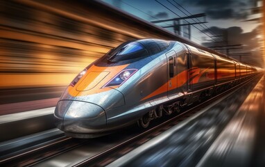 Fototapeta premium High-Speed Train Blurred Motion