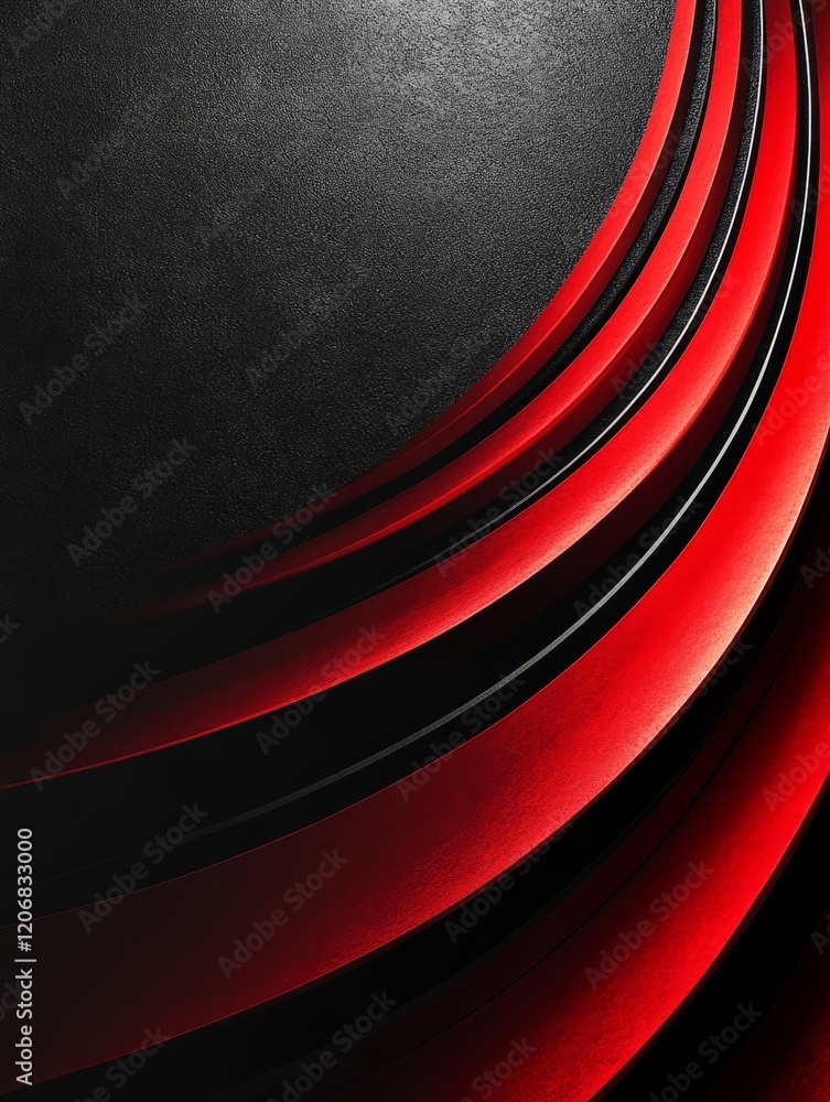 Poster red and orange stripes creating dynamic visual on black background