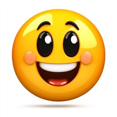 Fototapeta premium Bright and Cheerful Yellow Smiley Face Emoticon with Joyful Expression Perfect for Conveying Happiness and Positivity in Digital Communication and Marketing