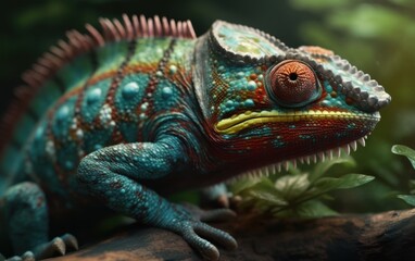 Obraz premium Vibrant Chameleon Close-up