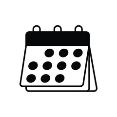 Calendar icon isolated on a white background. Vector illustration.