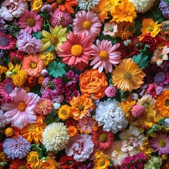 Vibrant Summer Blooms Colorful Flower Garden Delightful Floral Arrangement