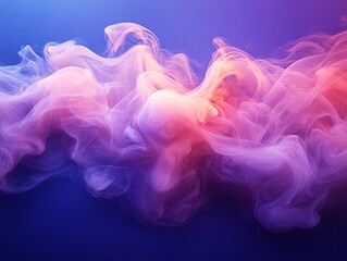 Obraz premium Colorful swirling smoke creating abstract shapes on blue and purple background