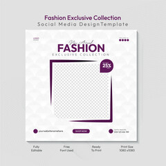 Fashion Exclusive Collection Social Media Or Instagram Post Design Template