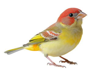 Colorful songbird with vibrant plumage perched elegantly in a calm setting