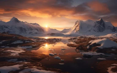  Sunset Over Snow-Covered Mountains © KHAIDIR