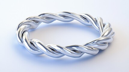 Fototapeta premium A twisted rope-style ring displayed on a clean, neutral surface.