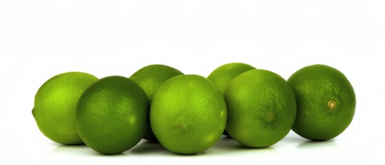 Obraz premium Set of limes, isolated on white background