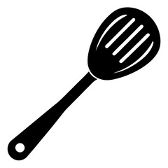  slotted spoon silhouette vector illustration 