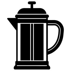 Obraz premium french press silhouette vector illustration 