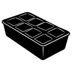  ice cube tray silhouette vector illustration 