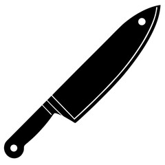chefs knife silhouette vector illustration 