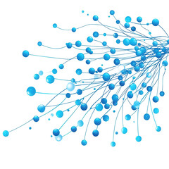 Dynamic blue bubble design transparent background abstract art digital illustration creative space modern aesthetic