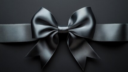 Elegant black bow creating a sense of elegance and anticipation for a special occasion or gift-giving moment
