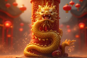 Fototapeta premium chinese dragon lantern