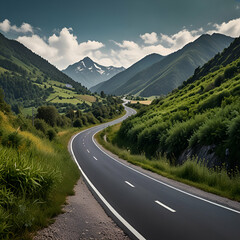 Naklejka premium mountain road in the mountains
