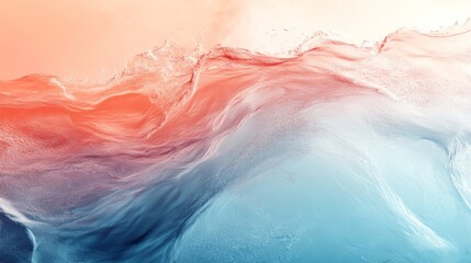 Fototapeta premium Abstract Water Waves with Red and Blue Color Gradient