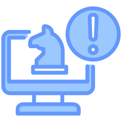 Fototapeta premium Trojan Virus Blue Icon