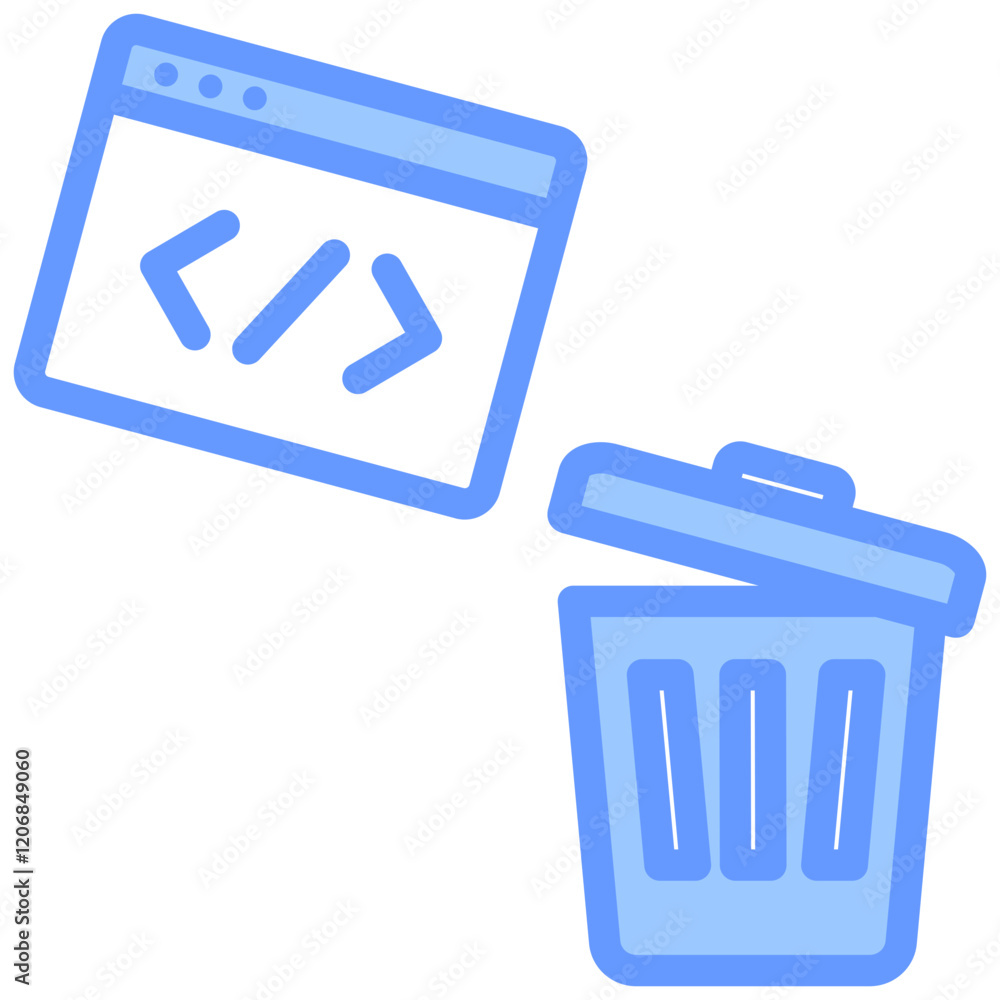 Poster garbage code blue icon