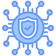 Obraz premium Cyber Defense Blue Icon