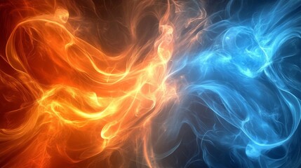 Fototapeta premium Fiery and Icy Abstract Energy Forms
