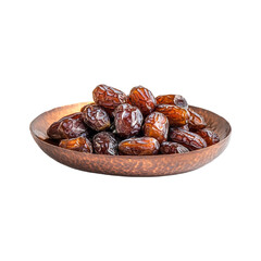Obraz premium Sweet Dates in Copper Bowl Delicious Healthy Snack,