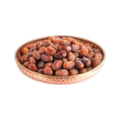 Obraz premium Sweet Dates in Copper Bowl Delicious Snack Healthy Food