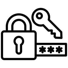Security Password Outline Icon