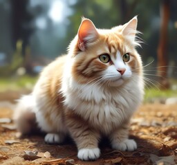 Illustration of fluffy cat.