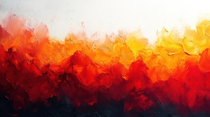 Fiery Abstract Landscape: A Symphony of Warm Hues