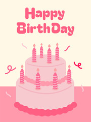 happy birthday greeting celebration card poster