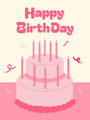 happy birthday greeting celebration card poster