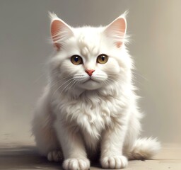 Illustration of fluffy cat.