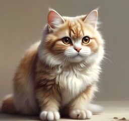 Illustration of fluffy cat.